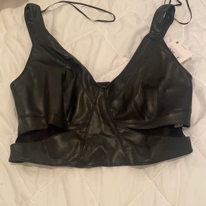 Zara leather crop top/bralette